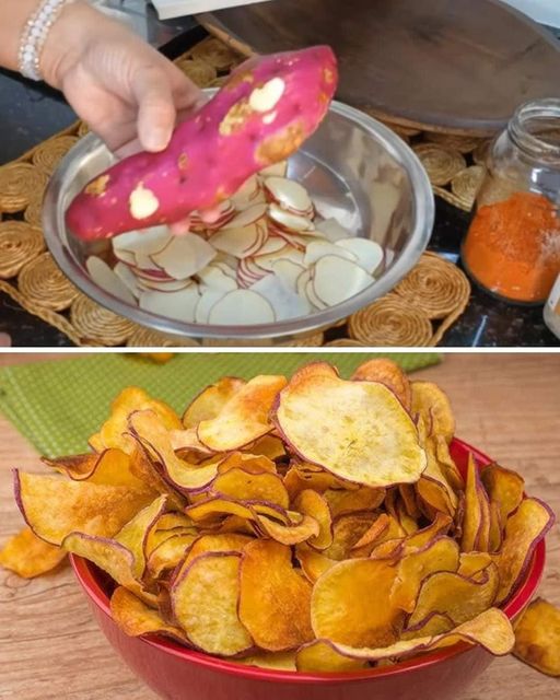 Chips de Batata Doce simples e delicioso