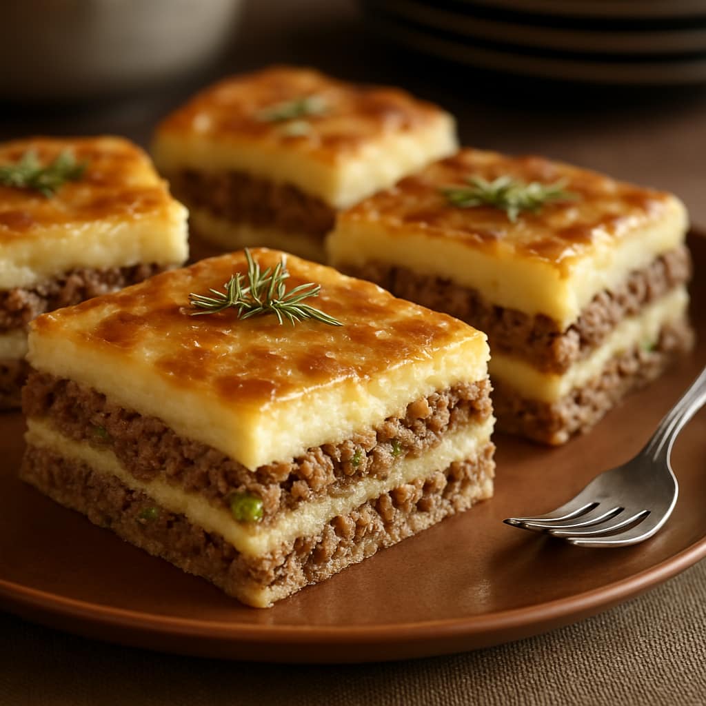 Torta de Carne Moída com Massa de Creme de Leite